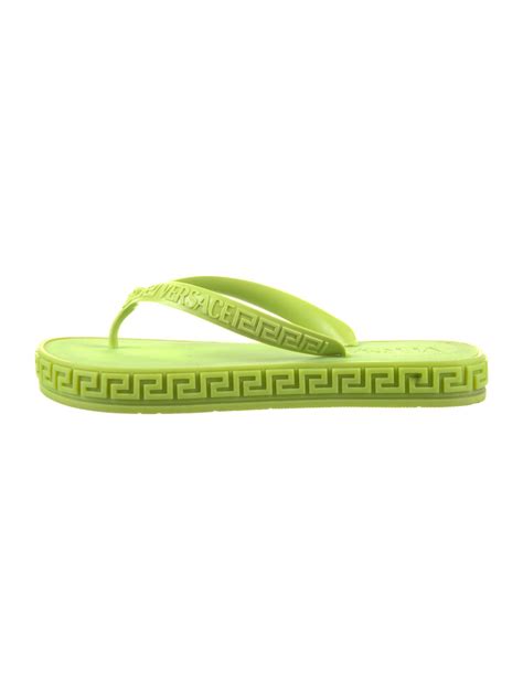 green versace slides|farfetch versace flip flops.